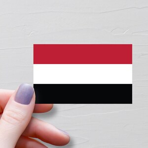 Jemen Flagge Aufkleber, Vinylaufkleber, Jemen, Jemenitische Flagge, Weltflaggen, Wasserflaschenaufkleber, Laptop Aufkleber, Gepäckaufkleber - F283