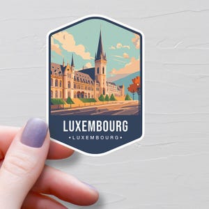 Sticker Luxembourg, stickers de voyage en vinyle, pays d'Europe, Sticker Europe bouteille d'eau, stickers pour ordinateur portable, cadeaux souvenirs - S768