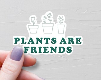 Plants Are Friends Sticker, Vegan Stickers, Vinyl Water Bottle Sticker, Vegan Gift, Plant Based Sticker, Animal Rights Laptop Sticker - S190