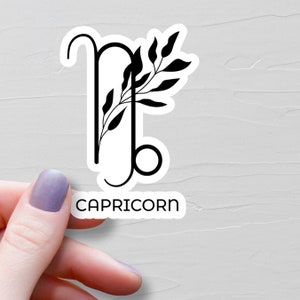 Sticker Capricorne, Autocollants en vinyle, Stickers zodiaque, Cadeaux Capricorne, Stickers astrologie, Stickers bouteille d'eau, Stickers horoscope, S231-243