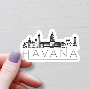 Havana Sticker, Vinyl Travel Stickers, Capital Of Cuba Stickers, Vacation Water Bottle Sticker, Laptop Sticker, Luggage Stickers - S936
