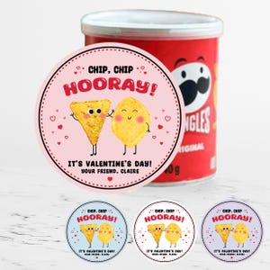 Class Valentines Chip Stickers, Personalized Preschool Valentines, School Valentines, Kids Valentines, Toddler Valentines Labels