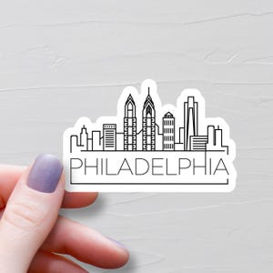 Philadelphia Sticker, Vinyl Stickers, Travel Stickers, Pennsylvania Sticker, Pennsylvania City Skyline Decal, Water Bottle Stickers - S988