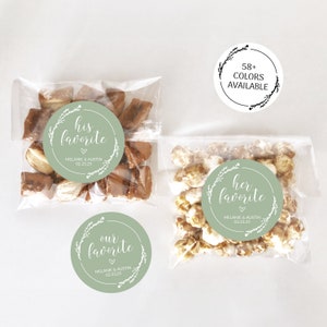 Stickers sacs de bonbons de mariage, Stickers préférés pour elle et lui, Étiquettes pour cadeaux de bonbons de mariage, Stickers de remerciement de mariage, Notre autocollant préféré