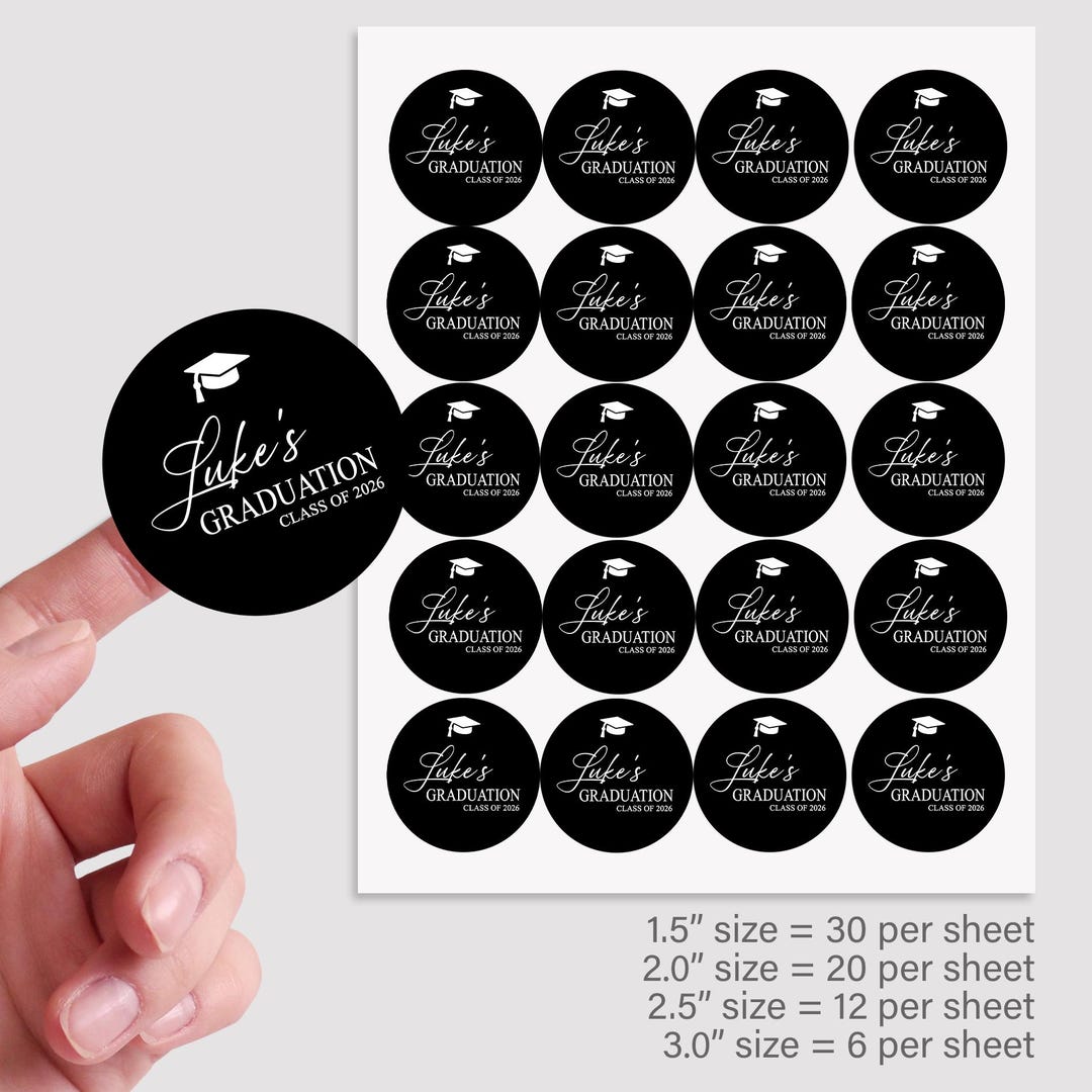 Personalized Grad 2026 Stickers Graduation Party Favor Labels Custom ...
