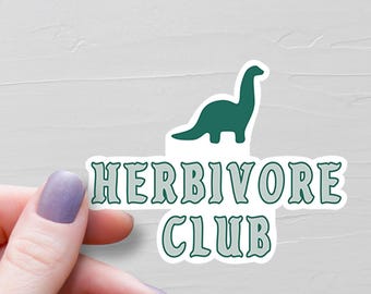 Herbivore Club Sticker, Vegan Stickers, Vinyl Water Bottle Sticker, Vegan Gift, Plant Based Sticker, Animal Rights Laptop Stickers - S188