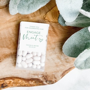 Mint Engagement Party Favors Labels, Vinyl EngageMint Stickers, Custom Mint Favors Stickers, Personalized Mint Engagement Favors Sticker 画像 6