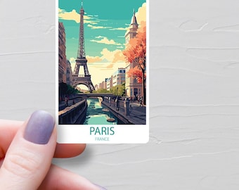 Paris Sticker, Vinyl Travel Stickers, Paris France Stickers, Water Bottle Sticker, Laptop Sticker, Luggage Sticker, Souvenir, S659