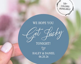 Wedding Lottery Favor Stickers, We Hope You Get Lucky Tonight Lotto Favors, Lottery Ticket Wedding Favors, Vinyl Wedding Thank You Sticker