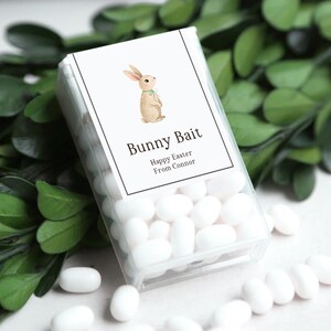 Easter Bunny Bait Mint Labels, Happy Easter Gifts, Easter Class Treats, Easter Party Favors Labels, Easter Basket Stuffers