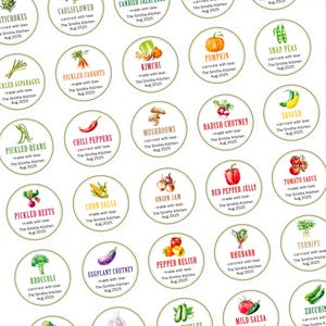 Canning Labels, Custom Kitchen Labels, Fruit & Vegetable Food Preservation, Mason Jar Labels, Homemade Jam Labels, Homestead Pantry Labels