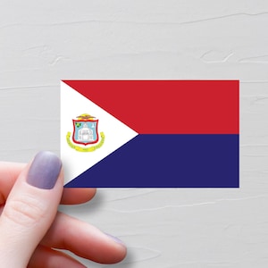 Saint Martin Flag Sticker, Vinyl Travel Stickers, Countries Of The World Flags, Water Bottle Sticker, Laptop Decals, Luggage Sticker - F210