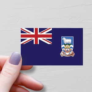 Sticker drapeau des îles Falkland, Stickers de voyage en vinyle, Drapeaux du monde, Sticker bouteille d'eau souvenir, Stickers ordinateur portable, Sticker bagage - F88