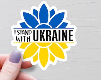 I Stand With Ukraine Sticker, Vinyl Stickers, Support Ukraine, Stop War, Anti War, Water Bottle Sticker, Laptop Decals - S1073