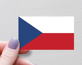 Czech Republic Flag Sticker, Vinyl Travel Stickers, Country World Flags, Souvenir Water Bottle Sticker, Laptop Decals, Luggage Sticker - F71