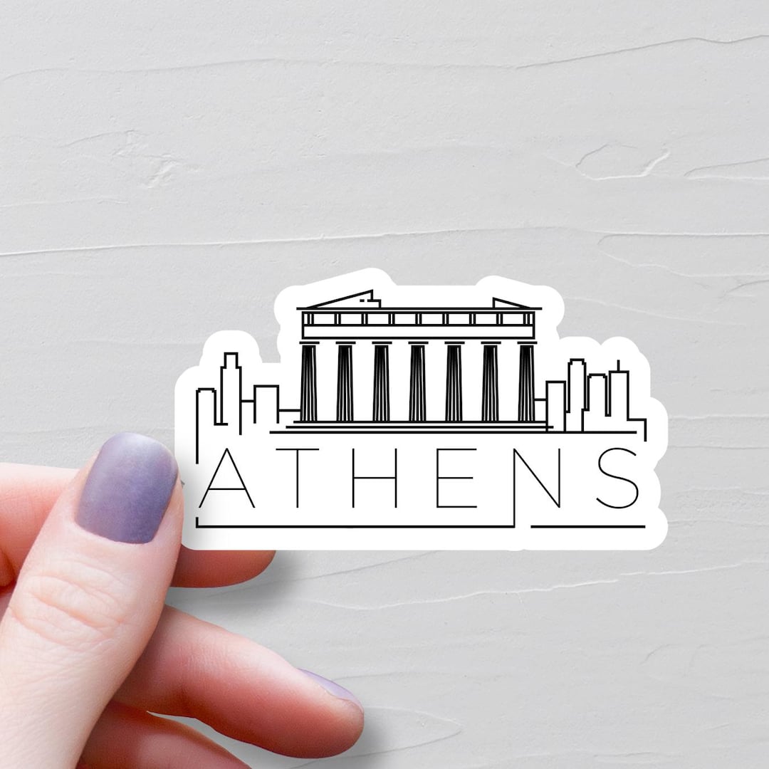 Griechenland Flagge Aufkleber - Akropolis Athen Design - 140mm Vinyl - Auto & Motorrad