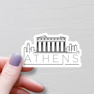Sticker Athènes, stickers voyage en vinyle, Sticker Athènes Grèce, monument de l'Acropole, Sticker bouteille d'eau Europe Europe, sticker pour ordinateur portable, S884