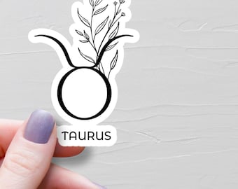 Taurus Sticker, Vinyl Stickers, Zodiac Stickers, Taurus Gifts, Astrology stickers, Water Bottle Stickers, Horoscope Stickers - S231-243