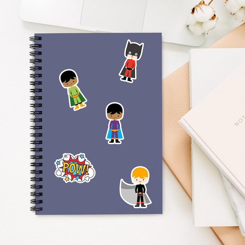 Superbook Character Sticker Superhero Sticker Pack of 5, Vinyl Superhero Stickers, Cute Stickers ...