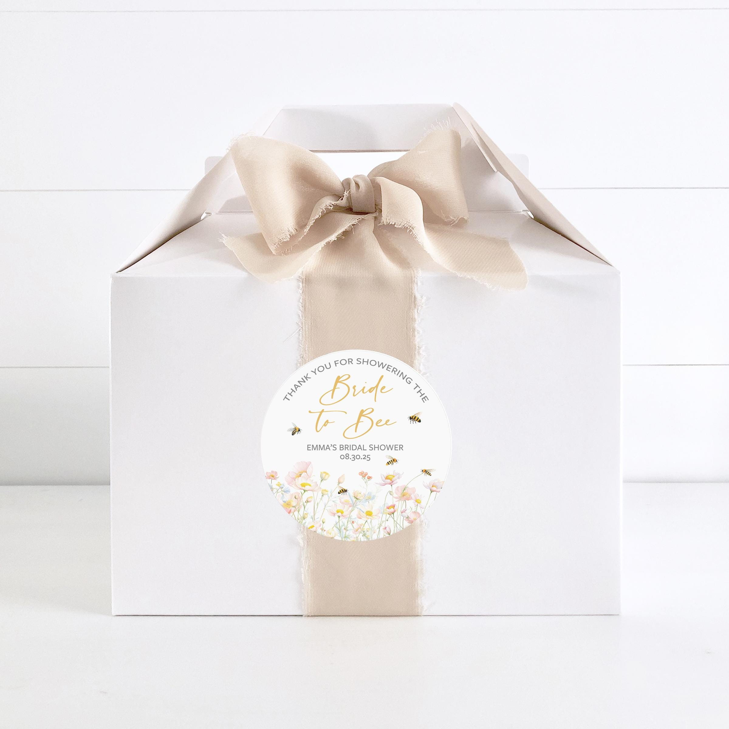 Bee Bridal Shower Favors Stickers, Bride to Bee, Wildflower Bumble Bee ...