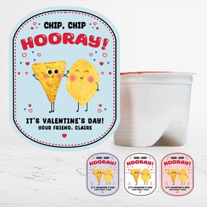 Class Valentines Chip Stickers, Personalized Preschool Valentines, School Valentines, Kids Valentines, Toddler Valentines Labels