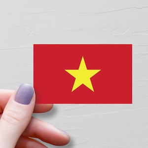 Vietnam Flag Sticker, Vinyl Travel Stickers, Vietnamese Flag, World Flags, Water Bottle Sticker, Laptop Decals, Luggage Sticker, F278
