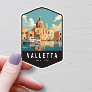 Sticker Malte La Valette, Stickers de voyage en vinyle, Sticker La Valette, Pays Européen, Sticker Bouteille D'eau Europe, Stickers Ordinateur Portable - S769