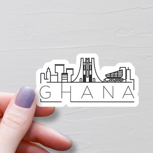 Ghana Sticker, Vinyl Stickers, West African Travel Stickers, West Africa Sticker, Suitcase Stickers, Water Bottle Sticker - S933