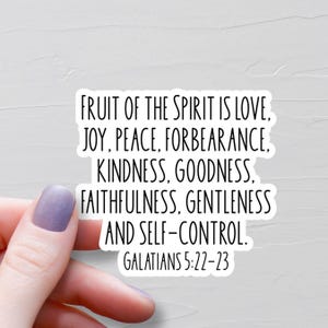 Galatians 5:22 Sticker, Vinyl Christian Stickers, Fruit Of The Spirit, Bible Verse Sticker, Faith Stickers, Bible Journaling Sticker - WS534