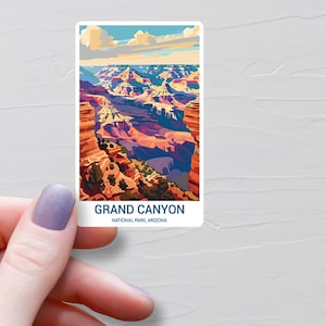 Autocollants Parc national du Grand Canyon, Autocollants de voyage en vinyle, Autocollants Parc national des États-Unis, Autocollants État de l'Arizona, Autocollants bouteilles d'eau, S582