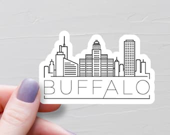 Buffalo Sticker, Vinyl Travel Stickers, Buffalo Landmark Skyline Decal, New York Sticker, Water Bottle Stickers, New York Tourism, S902