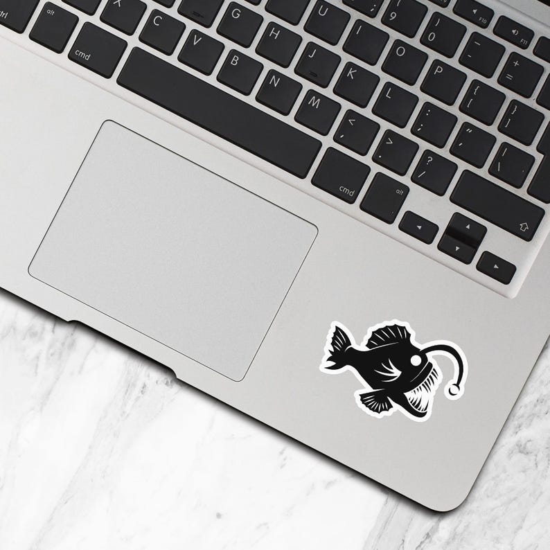 Angler Fish Sticker, Vinyl Stickers, AnglerFish Water Bottle Stickers, Laptop Stickers, Trendy Viral Internet, Deep Sea Creatures - S1056 image 4