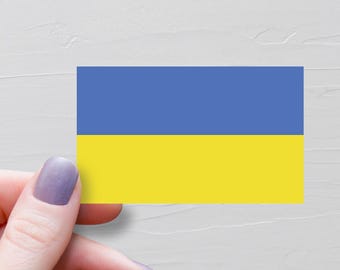 Ukraine Flag Sticker, Vinyl Travel Stickers, Ukrainian Flag, World Flags, Water Bottle Sticker, Laptop Decals, Luggage Sticker - F269