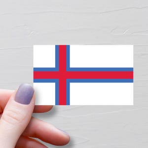 Sticker drapeau des îles Féroé, autocollants de voyage en vinyle, drapeaux du monde, autocollant bouteille d'eau souvenir, décalcomanies pour ordinateur portable, autocollant de bagage - F89