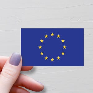 European Union Flag Sticker, Vinyl Travel Stickers, World Flags, Souvenir Water Bottle Sticker, Laptop Decals, Luggage Sticker - F87