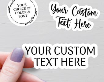 Custom Text Vinyl Sticker, Personalized Waterproof Decal, Custom Name Sticker, Laptop Water Bottle Sticker, Your Choice of Font & Color