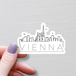 Sticker Vienne, stickers de voyage en vinyle, Sticker Autriche, pays européen, Sticker Europe bouteille d'eau, stickers pour ordinateur portable, cadeaux souvenir - S1030