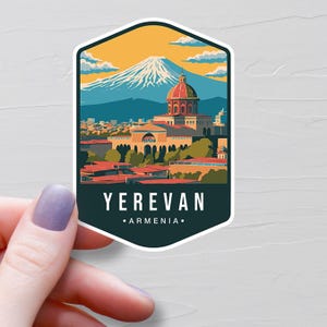 Sticker Erevan, Stickers voyage en vinyle, Stickers Arménie, Stickers pays Asie et Moyen-Orient, Sticker bouteille d'eau, Stickers ordinateur portable - S791