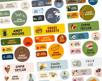 Waterproof Camp Labels, Custom Name Stickers Dishwasher Safe, Custom Name Labels Vinyl, Personalized Daycare Labels, School Labels
