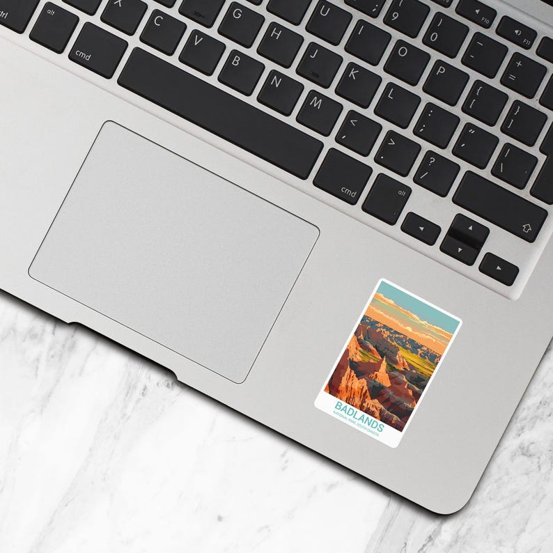 Stickers Badlands National Park, vinyl reisstickers, stickers nationaal park VS, sticker staat South Dakota, stickers waterfles, S562 afbeelding 4