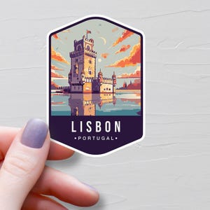 Sticker Lisbonne Portugal, Stickers de voyage en vinyle, Sticker Lisbonne, Pays européen, Sticker bouteille d'eau, Stickers ordinateur portable, Cadeau souvenir - S778