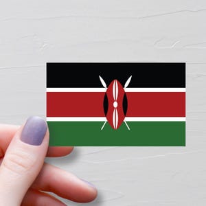 Kenya Flag Sticker, Vinyl Travel Stickers, Kenyan Stickers, Africa African Water Bottle Sticker, Laptop Decals, Luggage Sticker - F135