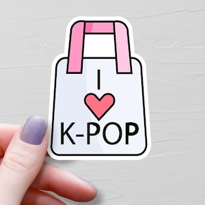 Sticker I Love KPop, Stickers vinyles, Stickers bouteilles d'eau, produits dérivés KPop, Accessoires KPop, Cadeau K-Pop Stan, Cadeau KPop, I Heart KPop - S199