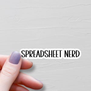 Adesivo per nerd dei fogli di calcolo, adesivi in vinile, adesivi per bottiglie d'acqua, adesivi per laptop con fogli di calcolo, regalo per commercialisti, regalo per analisti di dati - WS196