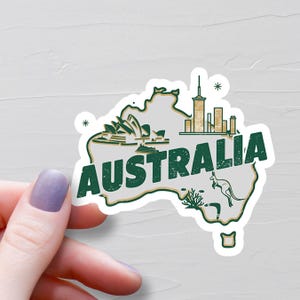 Land von Australien Aufkleber, Vinyl Aufkleber, Reise-Aufkleber, Australien Karte Aufkleber, Wasserflasche Aufkleber - S383