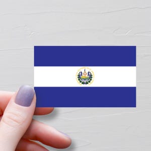 Sticker drapeau du Salvador, stickers de voyage en vinyle, drapeaux du monde, Sticker bouteille d'eau souvenir, stickers pour ordinateur portable, Sticker pour bagage - F81
