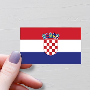 Sticker drapeau croate, Stickers voyage en vinyle, Stickers pays Croatie, Sticker bouteille d'eau souvenir, Stickers ordinateur portable, Sticker bagage - F68