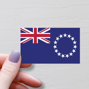 Sticker drapeau des Îles Cook, Stickers de voyage en vinyle, Cadeaux souvenirs, Sticker bouteille d'eau, Stickers ordinateur portable, Sticker bagage - F64