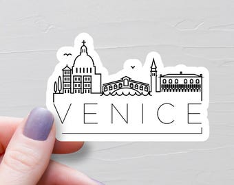 Sticker Venise, Stickers voyage en vinyle, Stickers Italie, Sticker bouteille d'eau, Sticker pour ordinateur portable, Sticker bagage, Souvenir italien - S1029