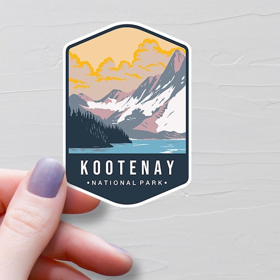 Kootenay National Park Sticker, Vinyl Travel Sticker, British Columbia Stickers, BC Canada Tourism Gifts, Water Bottle Stickers - S696